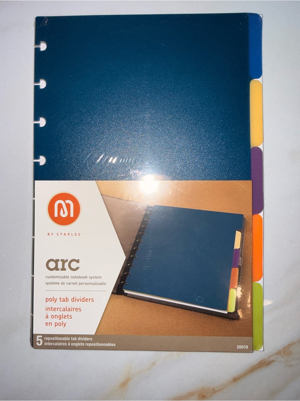 Arc M by Staples Arc Poly Tab Dividers - Navy with Multicolor Tabs